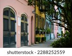 Charleston Rainbow Row colorful houses 