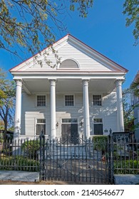 CHARLESTON, SC, USA - MARCH 29, 2022: Old Bethel Methodist Church; Built In 1798 In Simple Meeting Hall Design, The Columns Were Added In 1882, Listed In The National Register Of Historic Places.