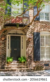 Charleston, SC, US-April 27, 2018: View Of Iconic Doorway In Historic District.