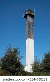 CHARLESTON, SC/USA - OCTOBER 31, 2020: Sullivan’s Island Lighthouse, Also Known As Charleston Light; Built In 1960, It Is A 140-foot Three-sided Tower Built To Withstand Hurricane-strength Winds. 