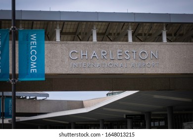 Charleston, South Carolina - February 4 2020: Charleston International Airport (CHS) Terminal