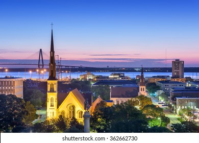 Charleston, South Carolina, USA downtown church and skyline.