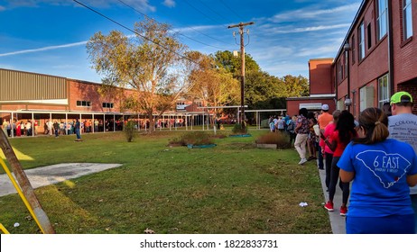 Charleston, South Carolina, USA,  November 6th, 2018 Casting Ballots Voting Location In Tuesday General Election West Ashley Advanced Studies Magnet