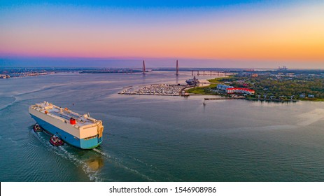 Charleston, South Carolina, USA Sunrise Aerial.