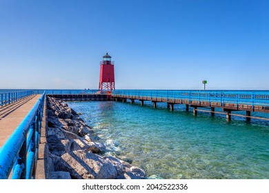 Charlevoix Michigan End Of Summer Day On Lake Michigan Where Everything Is Clear And Blue!