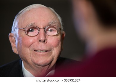 Charlie Munger, vice president of Berkshire Hathaway is interviewed after the annual Berkshire Hathaway shareholders meeting held at the CenturyLink Center in Omaha, Neb. on Saturday, May 2, 2015.
