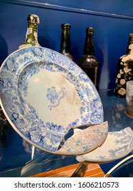 Charlotte Amalie, St Thomas, U.S. Virgin Islands - 12-1-19 .   Sunken Treasure.  Broken Plate Recovered From The Bottom Of The Ocean.  Pirate Booty. Fine China