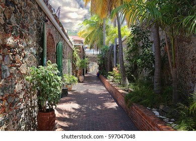 Charlotte Amalie streets on a sunny day