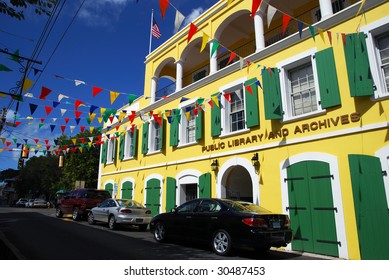 Charlotte Amalie town public library on St.Thomas island, U.S.Virgin Islands.