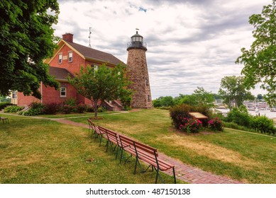 Charlotte Genesee Lighthouse, Lake Ontario In Rochester, USA