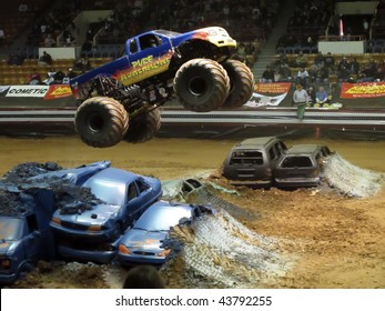 CHARLOTTE, NC - JAN 2:  Pure Adrenaline At The Monster Truck Freestyle Nationals At The Bojangles Coliseum On January 2, 2010 In Charlotte, NC.