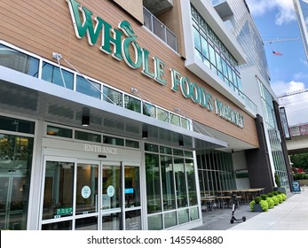 Charlotte, NC - July 7, 2019: New Whole Foods Market in the Uptown district of downtown Charlotte. 