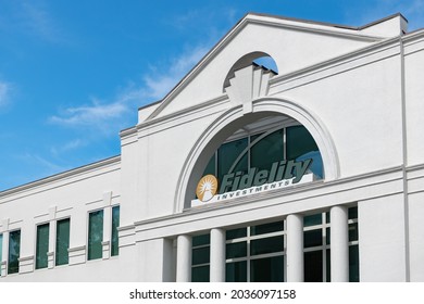 Charlotte, NC - September 3, 2021: Fidelity Investments Office Building Exterior Signs In The Southpark Area In Charlotte, NC