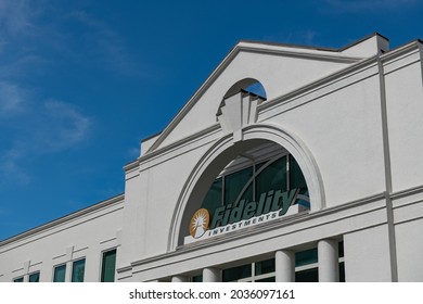 Charlotte, NC - September 3, 2021: Fidelity Investments Office Building Exterior Signs In The Southpark Area In Charlotte, NC