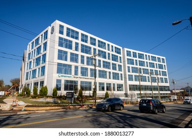 CHARLOTTE, NC, USA - DECEMBER 12, 2020: Atrium Health Building Charlotte NC USA