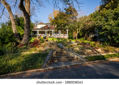 CHARLOTTE, NC, USA - DECEMBER 12, 2020: Upscale House In Charlotte NC USA