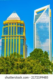 Charlotte, NC USA - May 14, 2019:  Vertical, Long Shot Of The New 