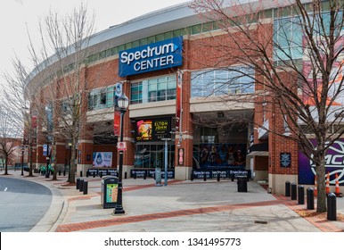 CHARLOTTE, NC, USA-3/16/19: The Spectrum Center, home of the Charlotte Hornets basketball team, and venue for other entertainment.