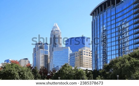 Charlotte, North Carolina uptown skyline. 