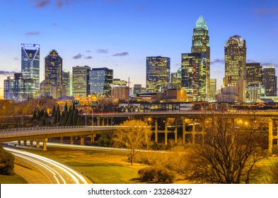 Charlotte, North Carolina, USA Downtown Skyline.