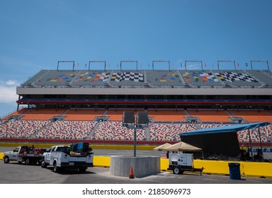 Charlotte, North Carolina USA - May 20th 2017: Charlotte Motor Speedway On A Sunny Day Getting Ready For The All Star Race