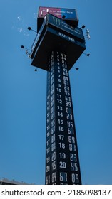 Charlotte, North Carolina USA - May 20th 2017: Charlotte Motor Speedway On A Sunny Day Getting Ready For The All Star Race. Score Board Showing The Race Car Numbers In The Top 20 Positions