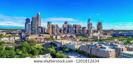 Charlotte, North Carolina, USA Skyline Drone Aerial