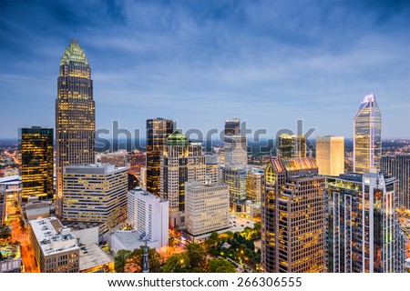 Charlotte, North Carolina, USA uptown skyline.