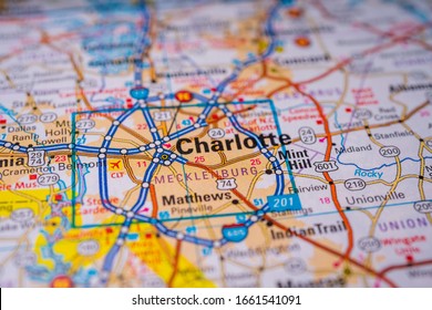 Charlotte On USA Map Background