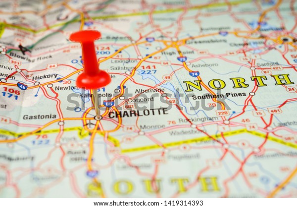 Charlotte On Usa Map Travel Background Stock Photo Edit Now