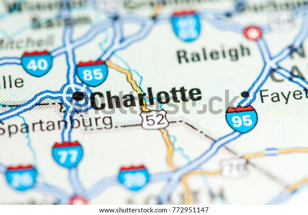 Charlotte Usa On Map Stock Photo Edit Now
