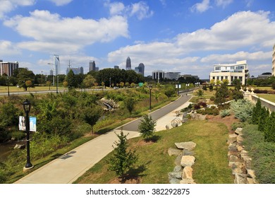 Charlotte, USA - September 24, 2013: Little Sugar Creek Greenway