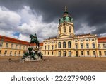 Charlottenburg palace courtyard and statue of Friedrich Wilhelm I, Berlin, Germany