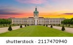 Charlottenburg palace and gardens at sunset, Berlin, Germany