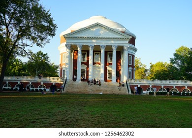Charlottesville, VA /USA - Oct 16 2017: University of Virginia campus building