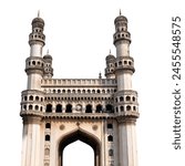 Charminar in Hyderabad, Telangana India. Charminar monument isolated.