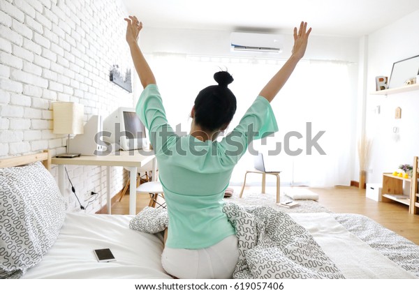 Charming Asian Woman Sit On Bed Stock Photo Edit Now Charming Asian Woman Sit On Bed Stock Photo Edit Now
