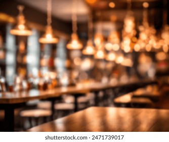 Charming Bar Interior with Warm Ambient Lighting, Rustic Design, and Cozy Atmosphere - Perfect for Illustrating Nightlife, Hospitality, and Trendy Social Venues in Urban Settings - Powered by Shutterstock