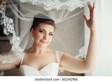 The charming  bride with veil