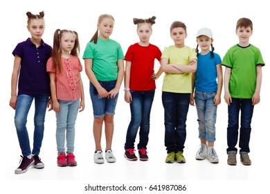 Charming Children Isolated On Over White Stock Photo 641987086 ...