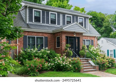 Charming Classic Family House Surrounded by Beautiful Blooming Flowers and Trees, Brighton, Massachusetts, USA