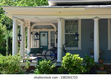 Charming Front Porch To A Century Old Home In The Boylan Heights Neighborhood Of Raleigh North Carolina.