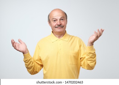 Charming Handsome Senior Hispanic Man Smiling Confident At Camera. It Was An Easy Decision Concept.