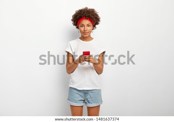 Charming Hipster Girl Afro Hairstyle Types Stock Image Download Now