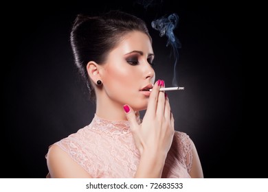 Charming Lady Smoking Cigarette Stock Photo 72683533 | Shutterstock