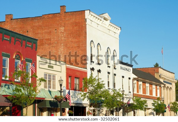 Charming Oldfashioned Main Street Chagrin Falls Stock Photo (Edit Now ...