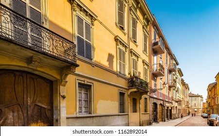 Charming Street Of Parma, Elegant Town In Italy