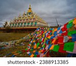 Charming Tibetan prayer flags in Hongyuan County, Gansu.