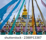 Charming Tibetan prayer flags in Hongyuan County, Gansu.