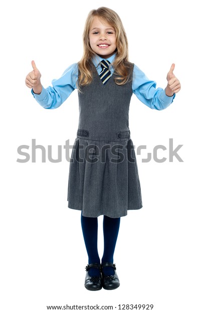 Charming Young Kid School Uniform Showing Stock Photo Edit Now